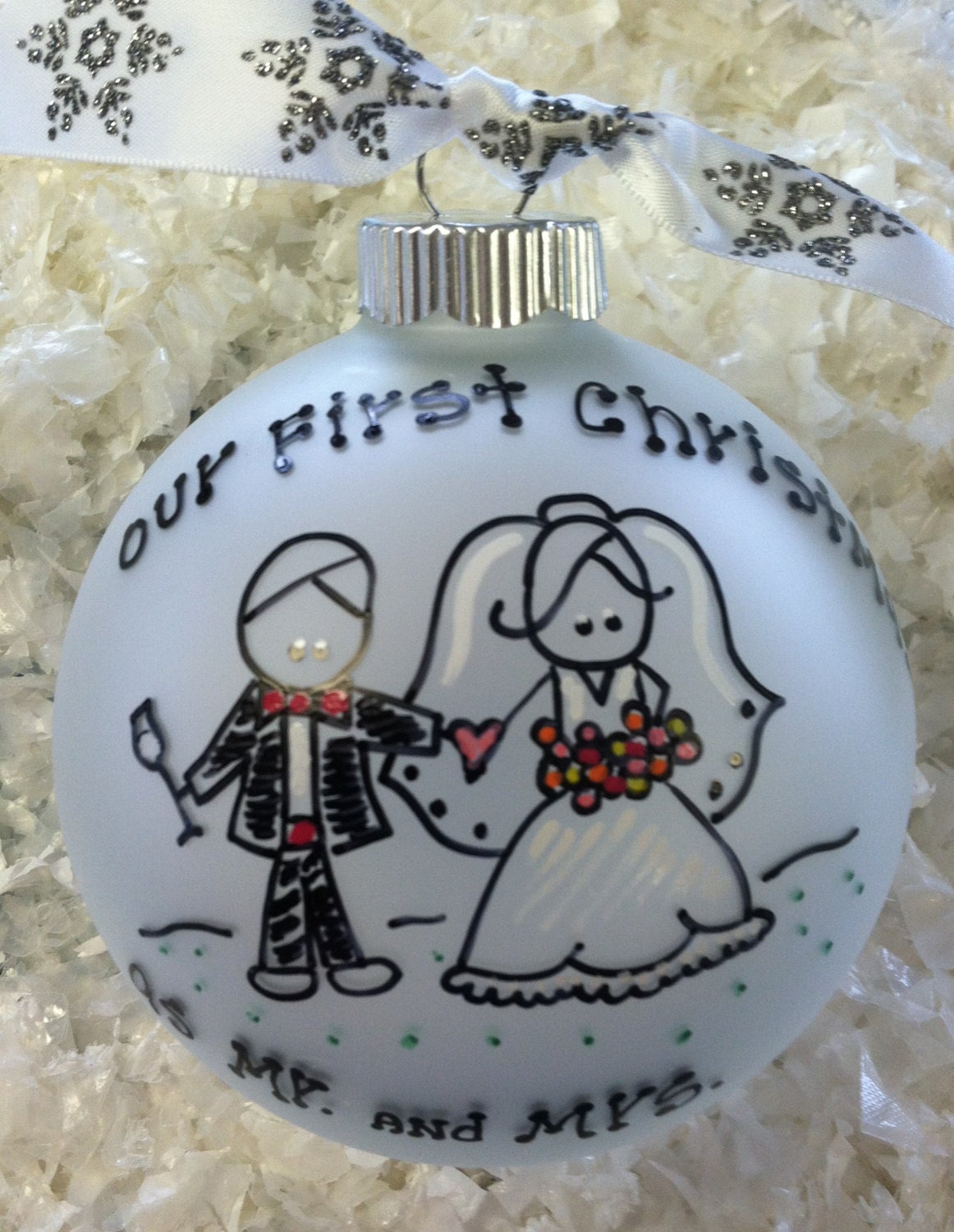 Our First Christmas as Mr. & Mrs. Ornament Personalized Hand | Etsy