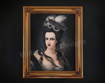 DIGITAL PRINT: Killer Queen 8"x10" - Downloadable Printable Gothic Marie Antionette 8x10 Rococo Portrait Goth Victorian Vintage Baroque