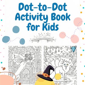 Wizard Dot-to-Dot Activity Book, Magic School Connect the Dots (Digital Download PDF 13 Pages)