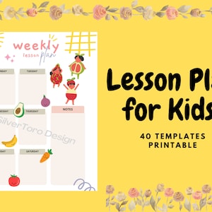 Kids Lesson Plan 40 Templates Bundle | Color Illustration Style | For students/children of all ages | Printable Digital