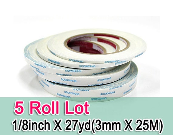 Sookwang Scor-Tape Double-sided Tape Lot 4 Roll Lot Sizes 1//8/" 1//4/" 3//8/" 1//2/"