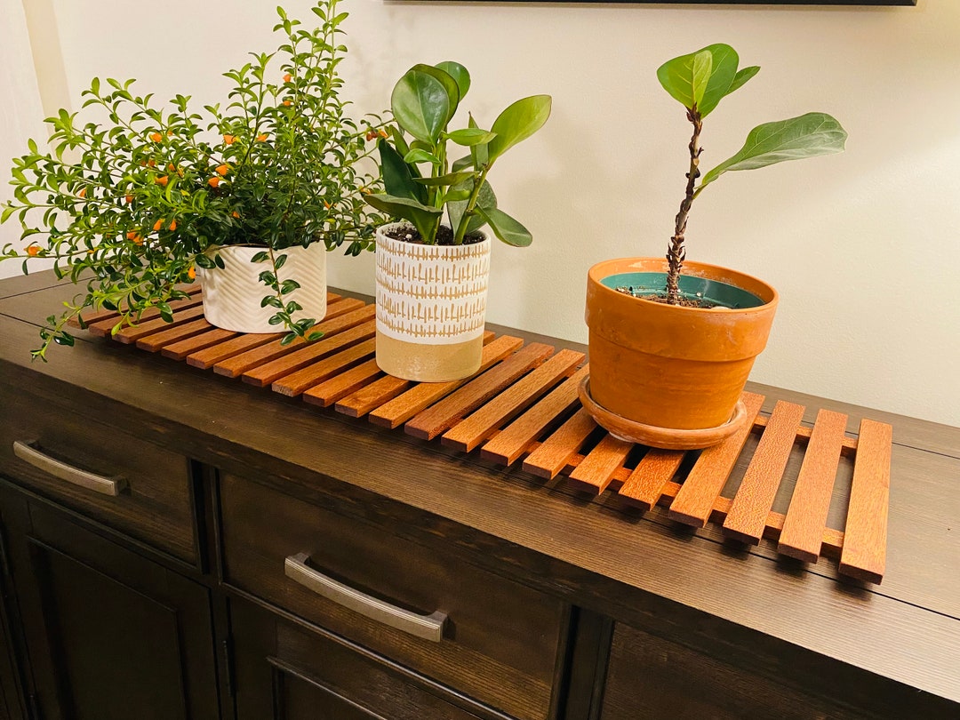 Modern Plant Riser Handmade Mahogany Plant Stand: Modern Minimalist Plant Riser (36