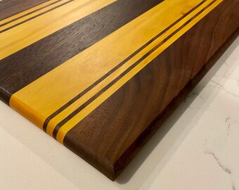 Handmade Walnut Cutting Board: Striped Hardwood Kitchen Decor