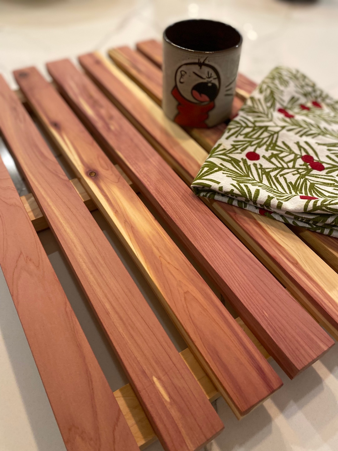 Aromatic Cedar Dish Drying Rack: Handmade Wooden Kitchen Rack - Etsy