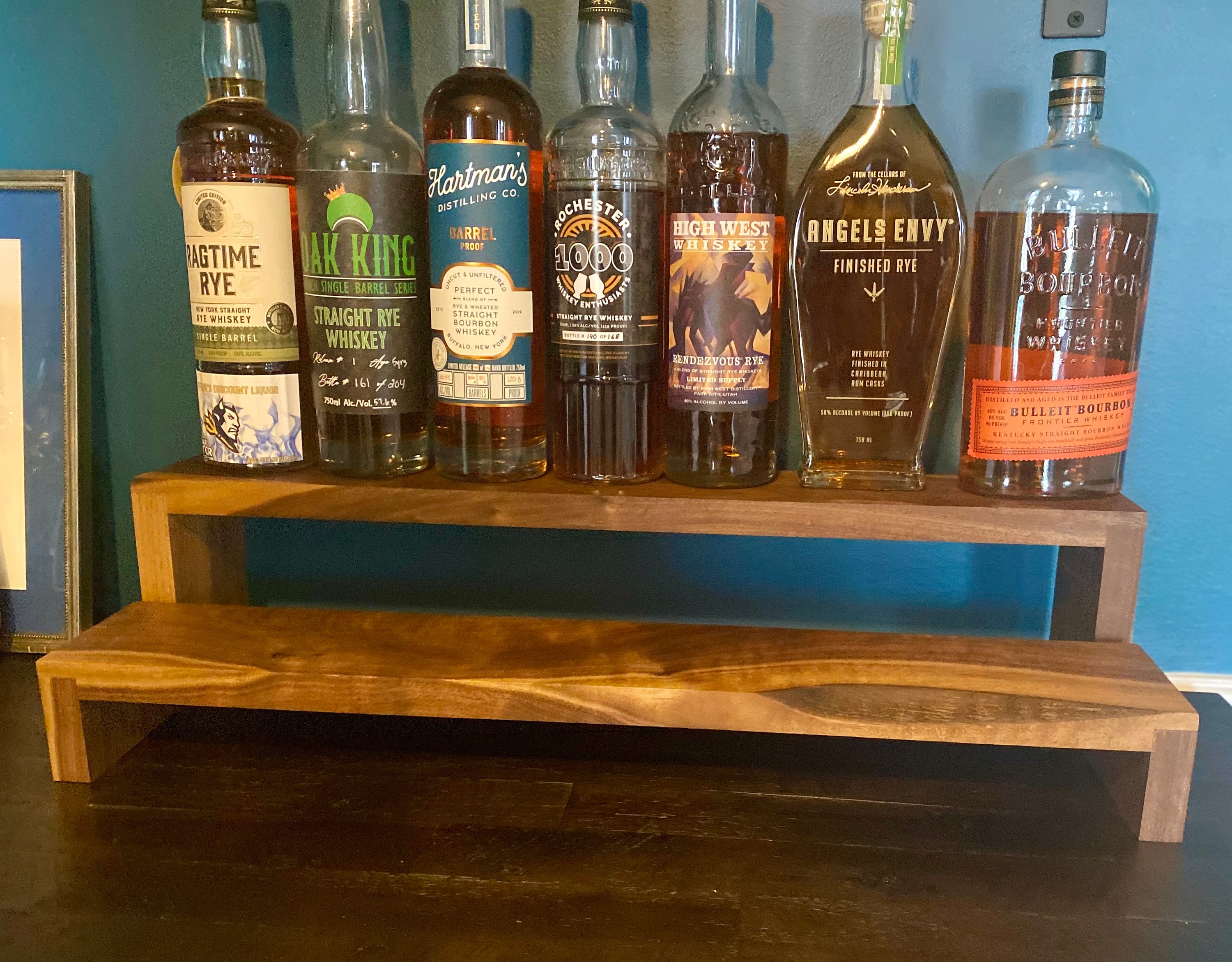 Liquor Bottle Display, Tiered Shelving Display, Kitchen Organizer, Bar