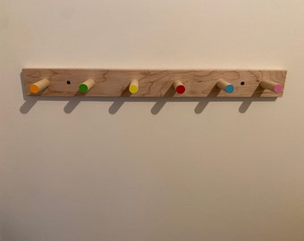 Child's coat rack, child's coat hook, coat rack, childrens playroom