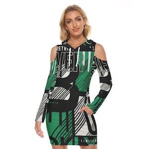 Cold-Shoulder Hoodie Dress