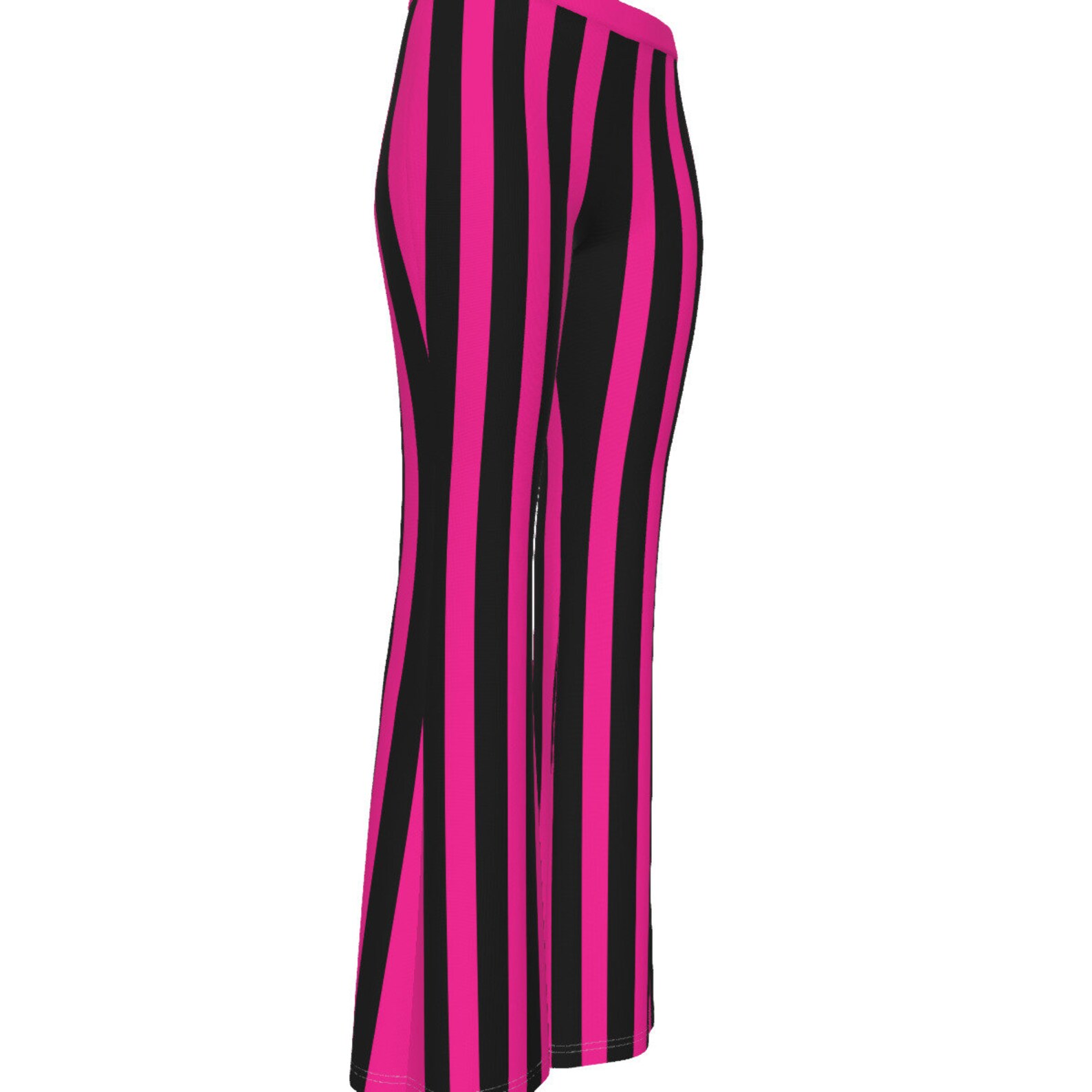 Flared Striped Pink Pants