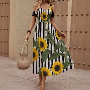 Black and White Stripe Maxi Dresses - Etsy