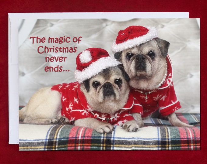 CHRISTMAS Card - The Magic of Christmas -Pug Christmas Card - 5x7