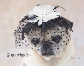 Pet Sympathy Card, "Sometimes...Life Can Hurt A Lot", Dog Sympathy Card by Pugs and Kisses
