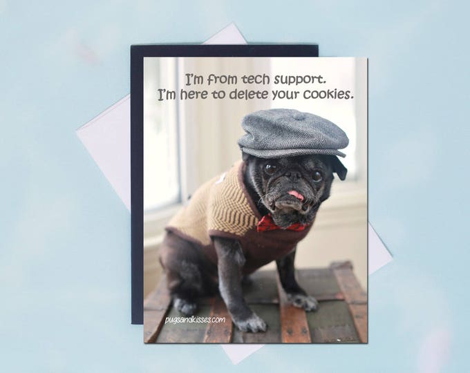 Pug Magnet - Delete Your Cookies - 4x5 Pug magnet - by Pugs and Kisses