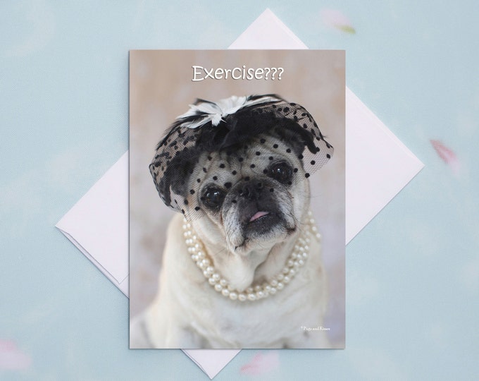 Funny Friendship Cards - Exercise Accessorize - Funny Cards for Friends by Pugs and Kisses