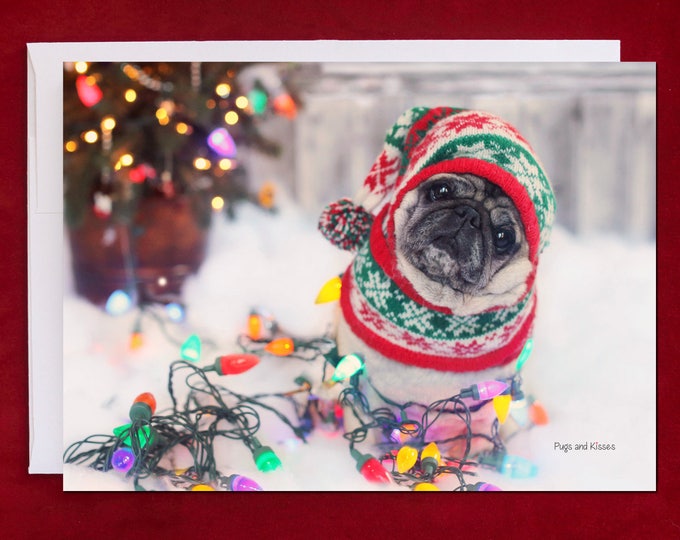 HAPPY HOLIDAY Card - Nailed It - Pug Holiday Card - 5x7