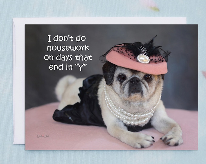 Funny Friendship Cards - Pug Card - Friendship Card - 5x7