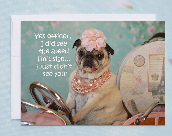 Funny Friendship Cards - Yes Officer - Funny Cards for Friends by Pugs and Kisses