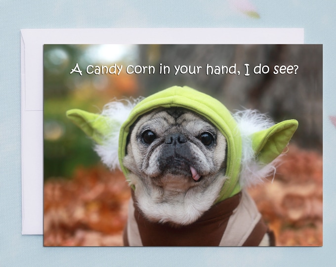 Funny Halloween Card - A Candy Corn In Your Hand I Do See - 5x7