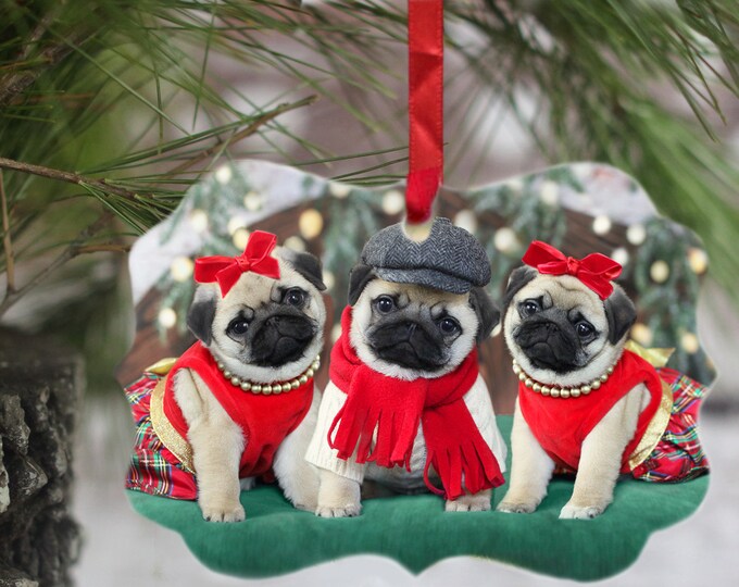 Pug Ornament - From Home to Home - Wall Hanger by Pugs and Kisses