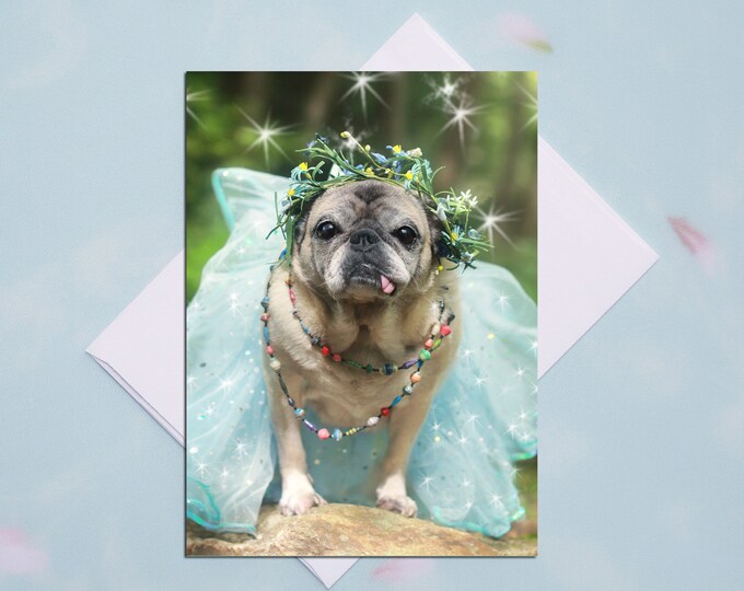 ENCOURAGEMENT CARD - Don't Ever Let Anyone Dull Your Sparkle - Pug Card Pugs and Kisses - 5x7