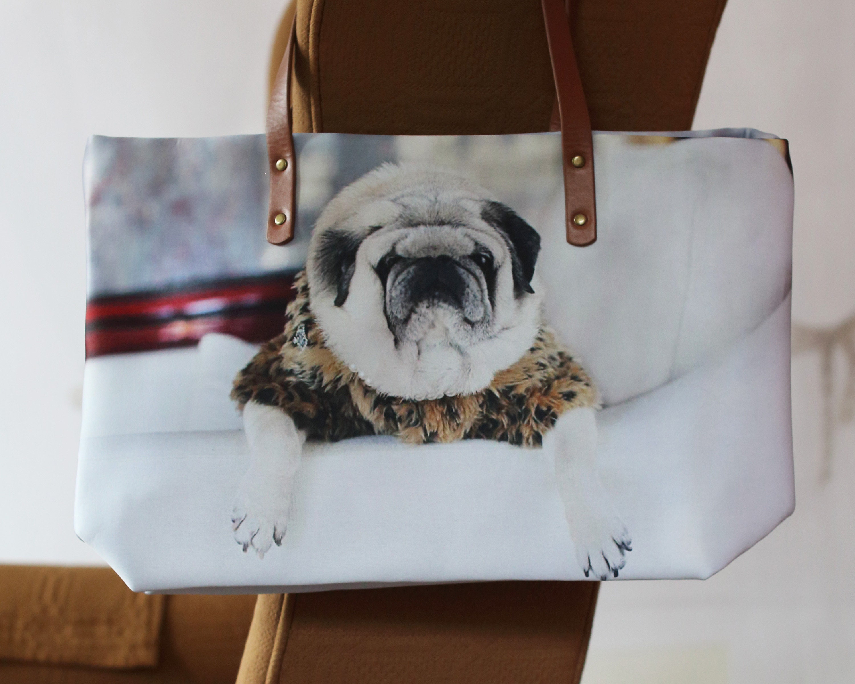 WO² X Dolls Pug Dog Large Shoulder Bag Tote | eBay