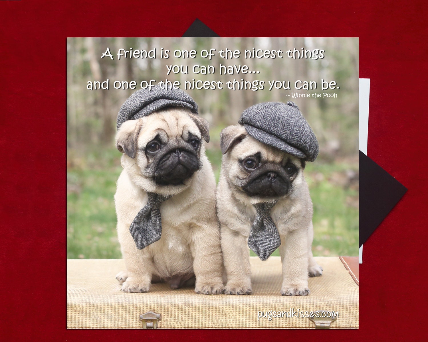 Pug Magnet - A Friend Is One of the Nicest Things - 5x5 Pug magnet - by Pugs and Kisses Pug Magnet - A Friend Is One of the Nicest Things - 5x5 Pug magnet - by Pugs and Kisses