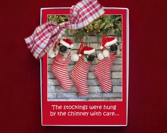 BOXED CHRISTMAS Cards - The Stockings Were Hung - Funny Pug Christmas Cards - 5x7
