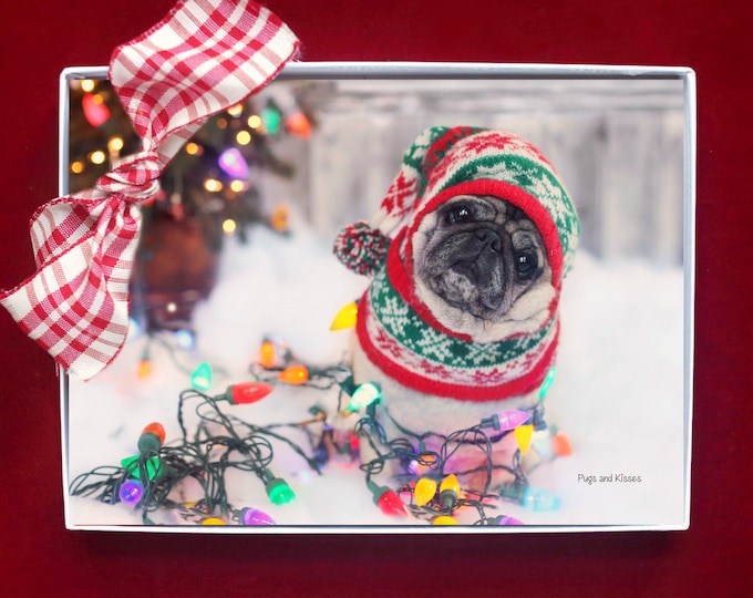 BOXED HOLIDAY Cards - Nailed It - Pug Holiday Cards - 5x7
