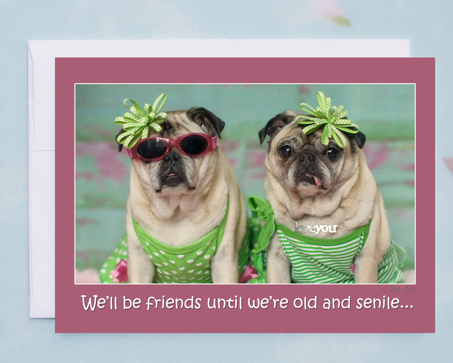 Funny Friendship Card - We'll Be Friends Until We're Old and Senile - Funny Cards for Friends by Pugs and Kisses Funny Friendship Card - We'll Be Friends Until We're Old and Senile - Funny Cards for Friends by Pugs and Kisses