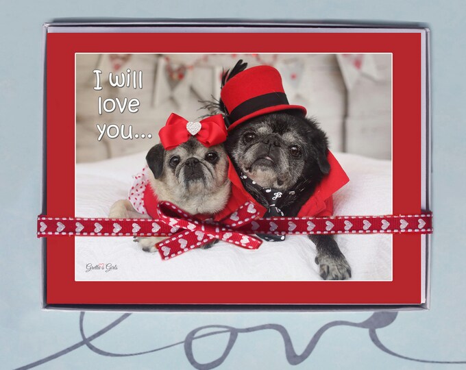 BOX OF 10 5X7 CARDS- I Will Love You - Funny Valentines Day Card