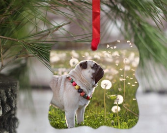 Pug Ornament - Some See Wish - Gift for Pug Lovers by Pugs and Kisses