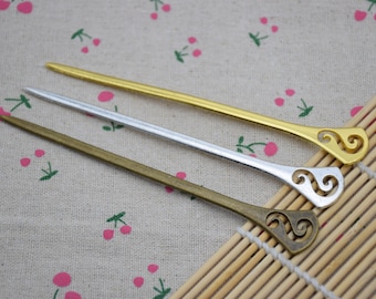 2Pieces Metal Hair Sticks, Simple Hair Sticks, Simple Hair Pins, Metal Hair Pins, Metal Hair Picks, Metal Hair Clips