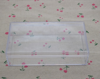 1 rectangle clear plastic box,transparent ps box with lid,clear box container,plastic cases - 135mmx75mmx35mm(height) AB117