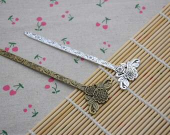 2Pieces Metal Hair Sticks,Flower Hair Sticks,Flower Hair Pins,Floral Hair Stick,Metal Hair Pins,Metal Hair Picks ,Metal Hair Clips