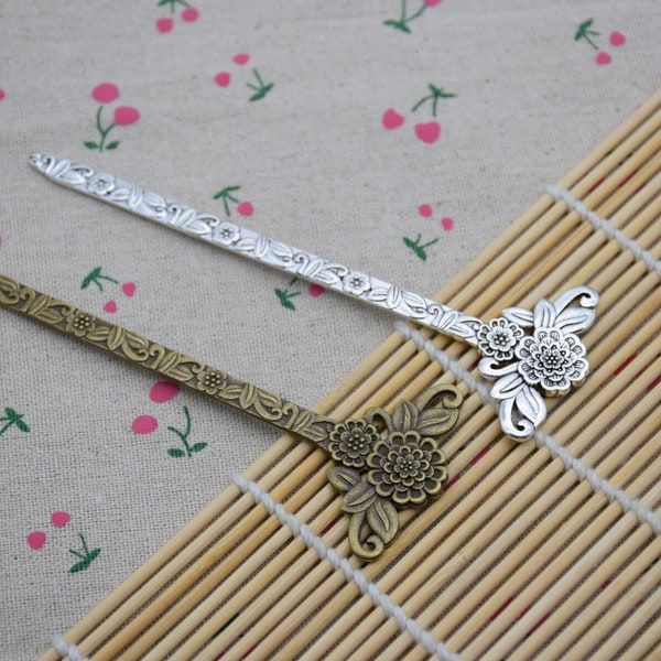 2Pieces Metal Hair Sticks,Flower Hair Sticks,Flower Hair Pins,Floral Hair Stick,Metal Hair Pins,Metal Hair Picks ,Metal Hair Clips