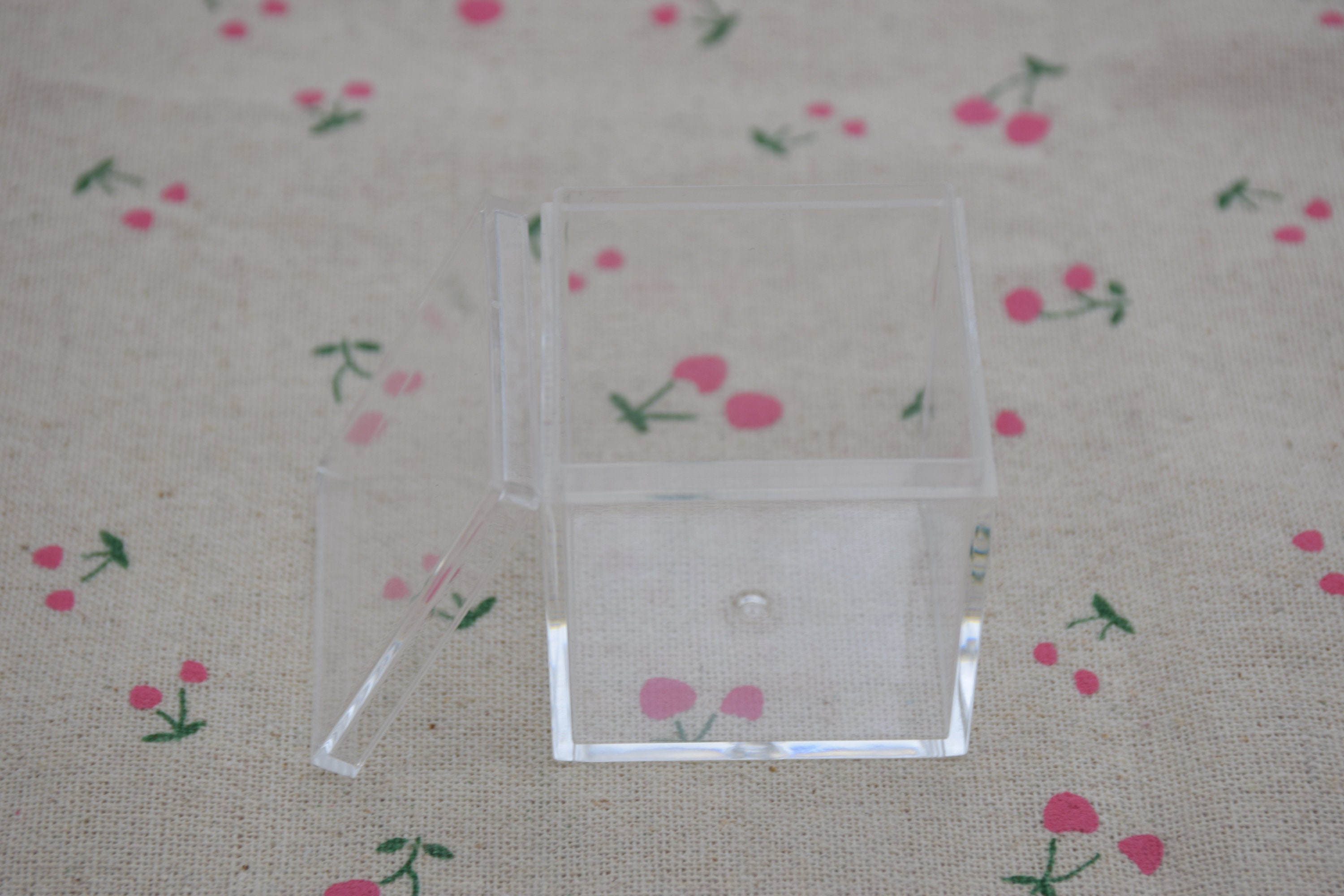 2 cajas cuadradas de plástico transparente, caja ps transparente con tapa, contenedor de caja transparente, almacenamiento de cajas, cajas de plástico