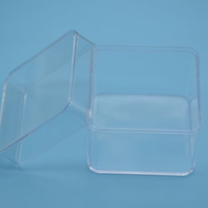 2 square clear plastic box,transparent ps box with lid,clear box container,box storage,plastic cases - 56mmx56mmx50mm(height) AB84