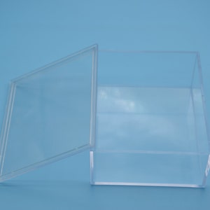 2 rechteckige klare Kunststoffbox,transparente Acrylbox mit Deckel,klar Kästchen Behälter,Kunststoffhüllen - 100mmx78mmx38mm (Höhe) AB128