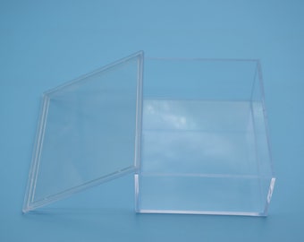 2 rectangle clear plastic box,transparent acrylic box with lid,clear box container,plastic cases - 100mmx78mmx38mm(height) AB128