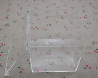 1 boîte carrée en plastique transparent,boîte ps transparente avec couvercle,boîte transparente,boîte de rangement,boîtes en plastique - 120 mm x 120 mm x 120 mm (hauteur) AB149