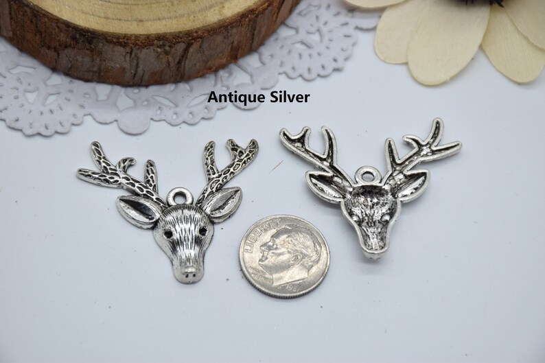 12 Deer Head Charm,Deer Head Pendant,37*31mm-MCP13