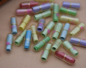 100 Kawaii Pil Capsule, Wens Faux Pil, Clear Blank Secrect Message Note In Capsule, Transparante Pillen, Lege Papierrollen, Pil Kraal Charms