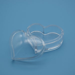 10 heart clear plastic box,transparent ps box with lid,clear box container,plastic cases - 32mmx26mmx20mm(height) AB45
