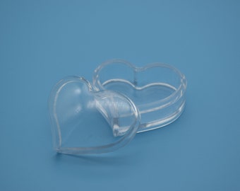 10 heart clear plastic box,transparent ps box with lid,clear box container,plastic cases - 32mmx26mmx20mm(height) AB45