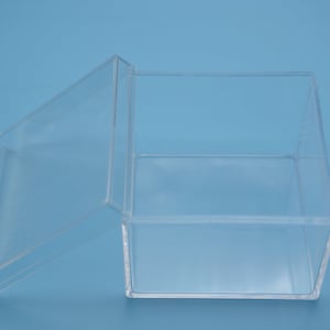 1 boîte carrée en plastique transparent,boîte ps transparente avec couvercle,boîte transparente,boîte de rangement,boîtes en plastique - 90 mm x 90 mm x 70 mm (hauteur) AB99