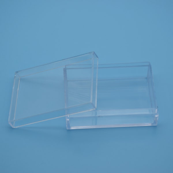 Boîte rectangulaire en plastique transparent de 4,boîte ps transparente avec couvercle,boîte transparente,boîtes en plastique - 70 mm x 50 mm x 22 mm (hauteur) AB62