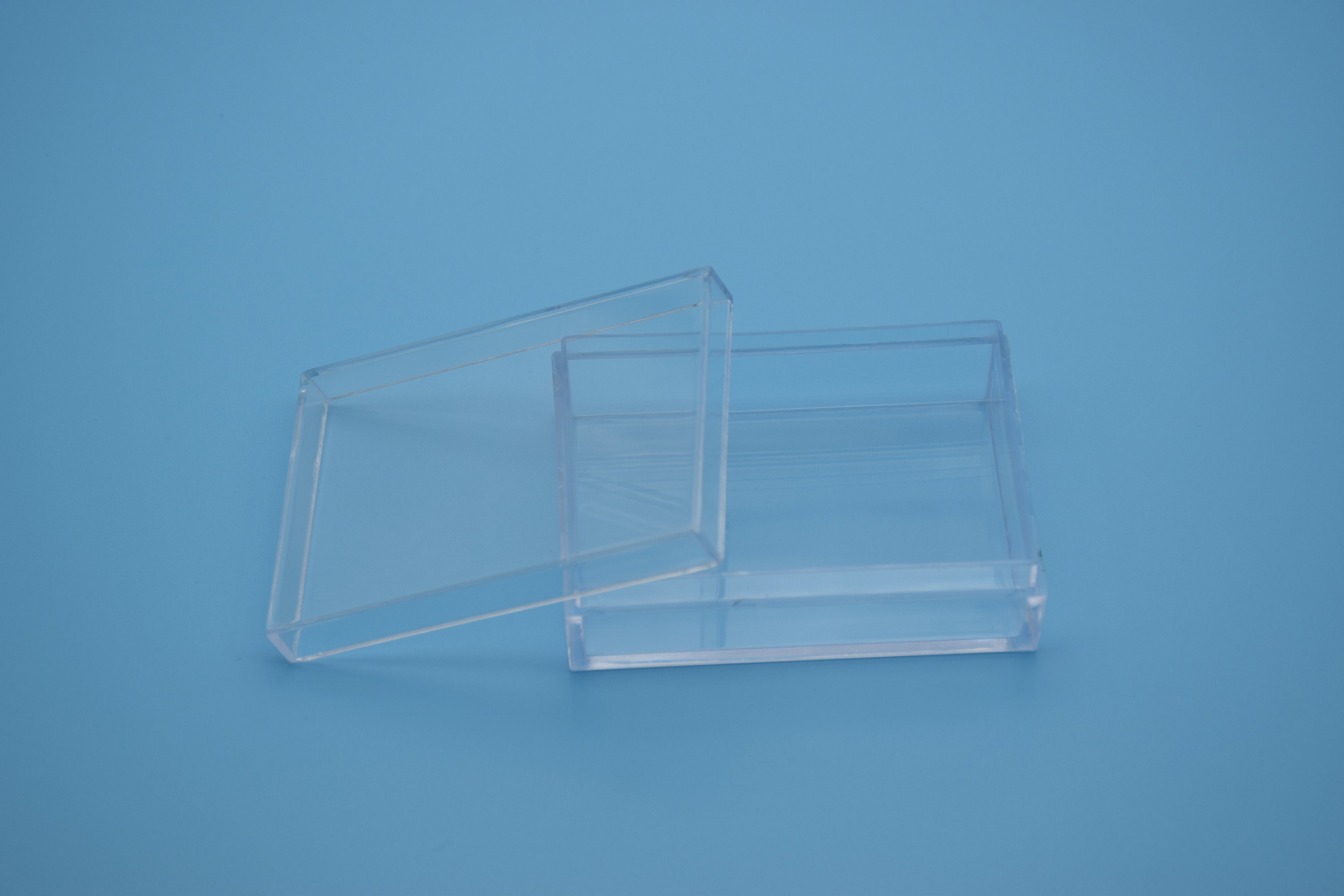 Square Clear Plastic Hinged Boxes - 9-1/2″ x 6-1/4″ x 1-9/16″