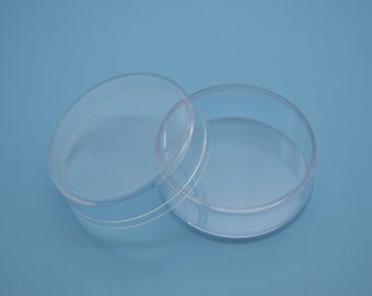 Boîte ronde en plastique transparent de 10,boîte transparente avec couvercle,boîte transparente,boîte de rangement,boîtes en plastique - 45 mm (diamètre) x 25 mm (hauteur) AB76