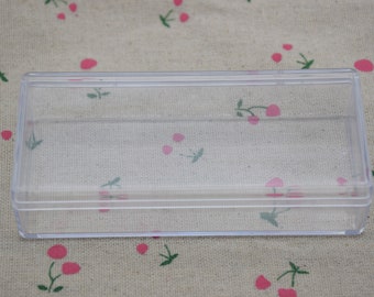 2 caixas de plástico transparentes retangulares, caixa ps transparente com tampa, recipiente de caixa transparente, caixas de plástico - 110 mm x 50 mm x 25 mm (altura) AB71