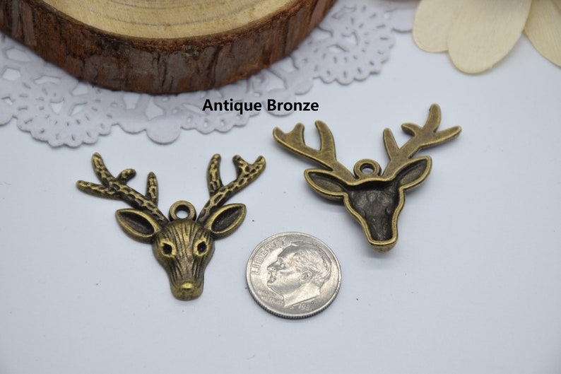 12 Deer Head Charm,Deer Head Pendant,37*31mm-MCP13
