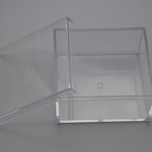 2 rectangle clear plastic box,transparent ps box with lid,clear box container,plastic cases - 70mmx64mmx37mm(height) AB129